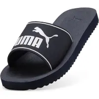 Puma Badesandale "PURECAT 20", Damen, Gr. 42, weiß (new navy, weiß), unifarben, Schuhe Badesandale, leicht profiliertes Laufsohlenprofil, Obermaterial aus Synthetik