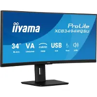 Iiyama ProLite XCB3494WQSU-B1, 86,4 cm (34"), 3440 x 1440 Pixel, UltraWide Quad HD, LED, 0,4 ms, Schwarz
