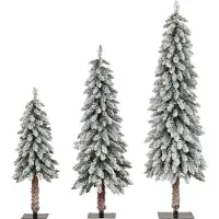 Northix Künstlicher Weihnachtsbaum mit Lichtern und Schnee, 3 Größen