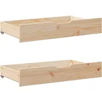 Syfax Bettschubladen mit Rollen 2 Stk. 90x55x17 cm Massivholz Kiefer