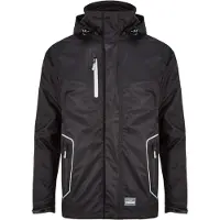 Arco TROJAN 3-in-1 Regenjacke Schwarz, Wasserdicht & Atmungsaktiv, Polyester-Ripstop, Abnehmbares Fleece, Wasserdichte Reißverschlusstaschen – Größe XL