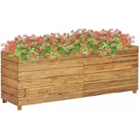 vidaXL Hochbeet 150x40x55 cm Teak Altholz und Stahl , Gabionen Design 2024