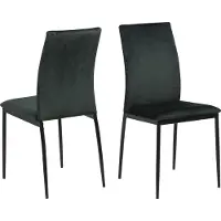 Ebuy24 Demina Esszimmerstuhl dunkelgrün, schwarz.