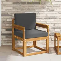 vidaXL Outdoor-Sofa Massives Akazienholz und Polyester Natur - Gartenstühle C1471