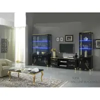 Xl Moebel Gmbh Wohnwand Wohnzimmer Set Vitrine Lowboard Wandregal 3tlg Set Schwarze Wohnwände