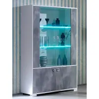 AEA Wohnwand Doppel Vitrine Konsole TV-Tisch Schrankwand Glasvitrinen Wohnzimmer