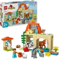 LEGO DUPLO Mein Stadt Bauernhoftiere versorgen, 10416, Lernspielzeug für Babys, Bauernhaus, Pferdefiguren