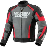 MUGENRACE Romano Dunkelgrau Schwarz Rote Wasserdichte Textiljacke Größe S
