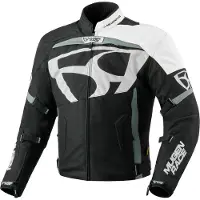 MUGENRACE Aggressore-T wasserdichte Motorrad Textiljacke, schwarz/weiß, 3XL