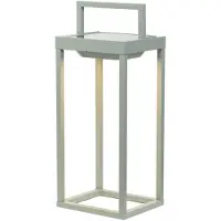 Zafferano - Home Solar 2 LED-Laterne, 37,3 cm - 2 W batteriebetriebene Wand- und Tischlampe mit Dämmerungssensor - Salbeigrün