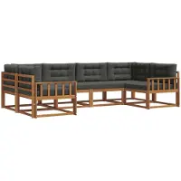 vidaXL Outdoor-Sofagarnitur 6 stk. Natur und Anthrazit