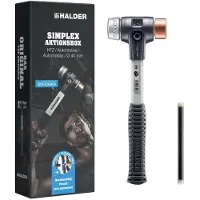 HALDER SIMPLEX Aktionsbox KFZ Schonhammer Ø 40 mm Kupfer / Weichmetall und Durchschlag