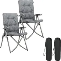 TRVLMORE Campingstühle Luxus - klappbar - 2er-Pack - 150KG Tragkraft - Inkl. Tragetasche - Klappstuhl - Campingstuhl - Klappstuhl - Grau