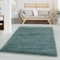 Carpetsale24 Shaggy Hochflor Teppich, 140x200 cm, Blau, weich, flauschig, modern, einfarbig, Vielseitig einsetzbar im Wohnbereich, für Wohnzimmer