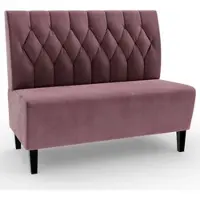 BIG Möbel Gastro Sitzbank Paris | 160 cm breit | Samtstoff in Rosa-Lila | Diamant | Dinerbank