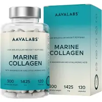 Aavalabs Marine Collagen Kapseln Hochdosiert 1425mg mit Magnesium & Hyaluronsäure | 120 Kapseln |