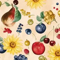 Mank Airlaid Serviette Adele, 40 x 40 cm, 50 Stück - - Früchte Obst