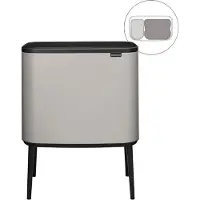 Brabantia Mülleimer Bo Touch Bin - 11 + 23 Liter - Soft Grey