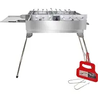 Olymp Handels GmbH Schaschlikgrill President Mangal mit Drehspießregler Edelstahlmotor für 9 Spieße