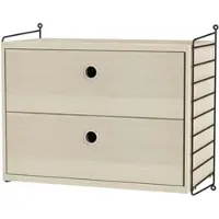 String Nachttisch Hängeschrank Esche/Schwarz