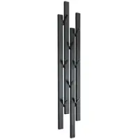 DanDiBo Ambiente DanDiBo Garderobe Wand Schwarz Metall 96612 Wandgarderobe mit 8 Haken Schmal Flurgarderobe Modern Hakenleiste Garderobenhaken