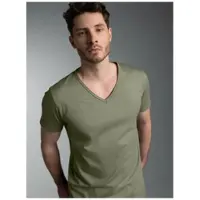 Trigema T-Shirt "V-Shirt Slim Fit", Herren, Gr. M, salbei, Single Jersey, 100% Baumwolle, Basic, lang, V-Ausschnitt, Shirts T-Shirt