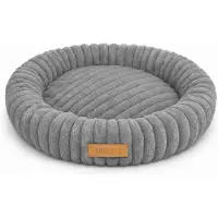 Dogeste Donut Hundebett 50 cm rund, flauschiges Hundekissen, waschbar, rutschfester Boden