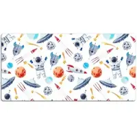 Tulup Schreibtischunterlage Astronaut PVC Schreibtischmatte 120x60 cm Mehrfarbig Büro Schreibtischmatte Schreibunterlage