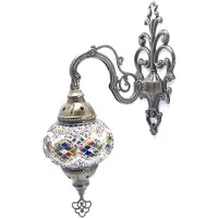 Halay Oosterse Wandlampe – Handgemachte Mozaïeklampe aus Türkei – Ø 15 cm, Höhe 28 cm, E14 LED inklusive