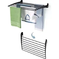 Foxydry Wand-Wäscheständer klappbar und stabil, ideal für kleine Haushalte – Fold Down 80 cm schwarz