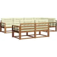 vidaXL Outdoor-Sofagarnitur 8 stk. Natur und Creme