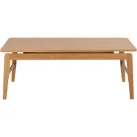 Ebuy24 Essex Couchtisch aus Naturholz, Natur, mit Ablagefläche, 60x60x45 cm