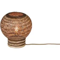 Good&Mojo - Tischleuchte Barbados - Natürlich - Ø25cm Tischlampe - Nachttischlampe, Wohnzimmer, Schlafzimmer