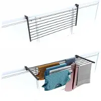 Foxydry Balkon Wäscheständer Beidseitig Klappbar Wetterfest 102 cm Grau