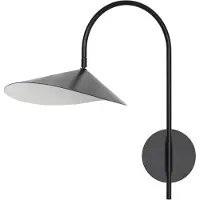 Ferm Living Arum Wandleuchte, schwarz, schwenkbar, 26 cm - , dimmbar, Schwarz, für Wohnzimmer, Aluminium, Skandinavisch