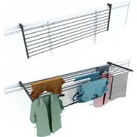 Foxydry Balkon Wäscheständer Beidseitig Klappbar Wetterfest 162 cm Grau