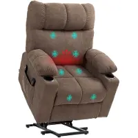 HOMCOM Fernsehsessel mit Aufstehhilfe Relaxsessel mit Wärme- und Massagefunktion