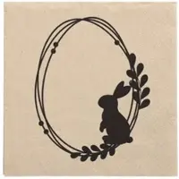 Papstar Servietten, 3-lagig 1/4-Falz 33 cm x 33 cm natur "Rabbit Wreath", 15 x 20 Stück 300 Stück
