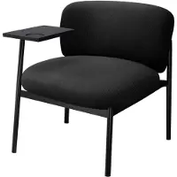COMHOMA Loungesessel Sessel Relaxsessel Ohrensessel modern, Polsterstuhl mit Metallbeinen, Einzelsofa für Wohnzimmer/Schlafzimmer/Garten, Schwarz