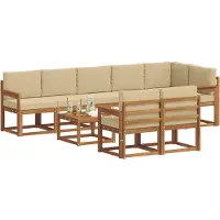 vidaXL Outdoor-Sofagarnitur 9 stk. Natur und Beige