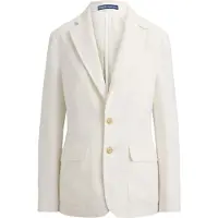 Ralph Lauren für Damen. 211B14270001 Blazer aus Leinen mit einreihigem weißem Knopfverschluss (38), Lässig, Klassisch