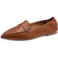 Tamaris Damen Leder Slipper flach weiches Fußbett 1-24237-46, Größe:39 EU, Farbe:Braun