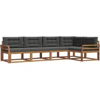 vidaXL Outdoor-Sofagarnitur 5 stk. Natur und Anthrazit