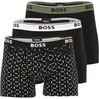 BOSS für Herren. 50554438 Set 3 Schwarze einfarbige Boxershorts (M), Heimtextilien, Baumwolle