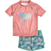 Playshoes UV-Schutz Bade-Set Palmen in koralle | Gr.: 110/116