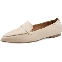 Tamaris Damen Leder Slipper flach weiches Fußbett 1-24237-46, Größe:39 EU, Farbe:Beige
