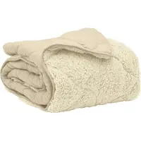 vidaXL Ganzjahresbettdecke Gepolstert Creme 135 x 220 cm