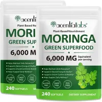 P-Beauty Moringa Blattpulver Softgels Kapseln 6000mg Hochdosiert Vegan 2x240 St