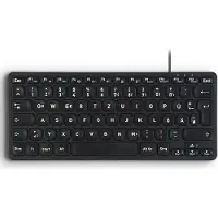 Perixx PERIBOARD-416 DE, kabelgebunden, USB Mini Tastatur mit 4 Hubs, schwarz