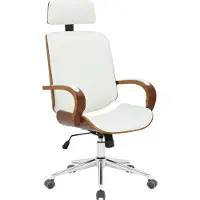 TPFLiving Bürostuhl Daytona walnuss/weiß